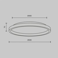 Maytoni LED-taklampa Orign, Ø 60 cm, svart, metall/sten