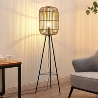 Lindby Stehleuchte Canyana, 139 cm, natur, Rattan, Tripod