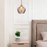 Globo Jessica hanging light, Ø 25 cm, smoke grey, glass