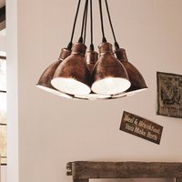 Lampa wisząca Priddy 1, 7-pkt. antyczna miedź