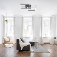 JUST LIGHT. GmbH Plafonnier LED Iven, à intensité variable, noir, 53 x 53 cm