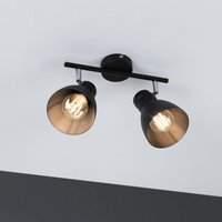 Paulmann Davy ceiling light, black, two-bulb