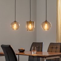 Euluna Suspension Svala abat-jours variables à 3 lampes linéaire