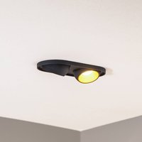 BEGA Studio Line LED recessed spotlight, black/brass, 2-bulb.