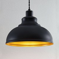 Lindby Albertine vintage pendant light, metal, black