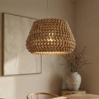 Lucande Hänglampa Melori, trä, naturfärgad, Ø 51 cm, E27