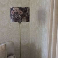 PR Home Amy floor lamp, Dahlia brown/gold, height 150 cm, textile, E27