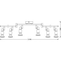 OSRAM ceiling spotlight, silver, metal, 6-bulb, GU10 LED, 2,700 K