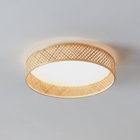 EGLO Plafonnier LED Luppineria Bambou tressé Ø 38cm
