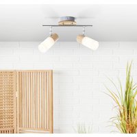 Brilliant Babsan downlight, length 27.5 cm, light wood, 2-bulb.