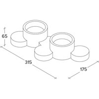 TECNICO by Sforzin Chio taklampa, vit, gips, 2 lampor, 31,5 cm lång, GX53
