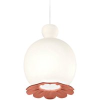 kdln Opyo hänglampa, korallrosa, Ø 22 cm, glas