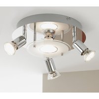 Briloner Orna LED-taklampa, rondel, fyra ljuskällor, krom