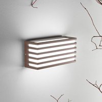 INTEC LED-utomhusvägglampa Dukrot, bronsfärgad, bredd 22 cm Metall