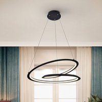 Schuller Valencia Looping LED-pendellampa, svart. Metall, aluminium. Ø 60 cm