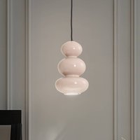 Argon Hänglampa Oman, glänsande grå, glas, Ø 14 cm