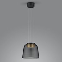 Helestra Oda pendant light black/gold glass