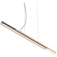 kdln Dala linear hanging light, dark grey/copper, 3,000 K, 150 cm