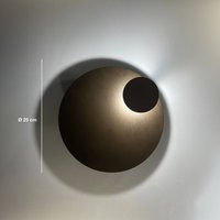 Knikerboker LED-vägglampa Pois, brun, Ø 25 cm, dimbar