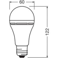 OSRAM traditionell glödlampa E27 8W matt 2700K uppladdningsbart batteri