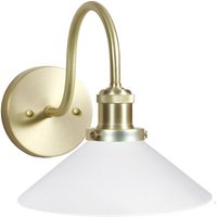 PR Home Wandleuchte August, goldfarben/opal, Höhe 25 cm, E27