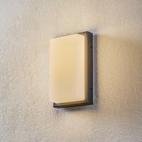 LCD LED-utomhusvägglampa Babett, stål, glas, sensor