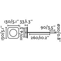 FARO BARCELONA LED-vägglampa Mood, svart, trä, metall, utsprång 33 cm