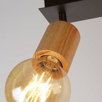 Searchlight Spinny downlight, 4-bulb, rubber wood, 90 cm long, E27