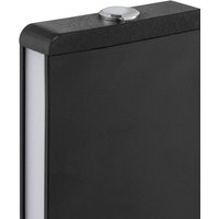 Brilliant Lampe à poser LED Arcus, noir/marron, hauteur 56 cm, métal/bois