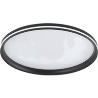Fabas Luce Isy LED ceiling lamp, black, Ø 55 cm, metal, CCT, dimmable