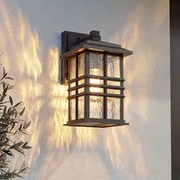 Lindby Eliosa outdoor wall light, black, 30 cm, E27, lantern