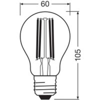 OSRAM LED Classic, filament, E27, 5 W, 1.055 lm, 4.000 K