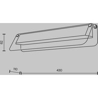 Maytoni LED-vägglampa FLAT, bärnsten/mässing, bredd 43 cm, glas/metall