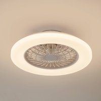 Ventilateur de plafond LED Lindby Vedin, blanc, DC, Ø 49 cm, CCT