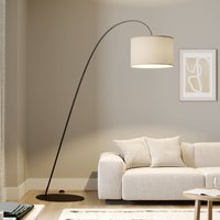 Nowodvorski Lighting Alice arc lamp with textile shade, coffee