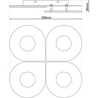 Näve Plafonnier LED Smilla, blanc, métal, 50x50 cm, CCT Remote