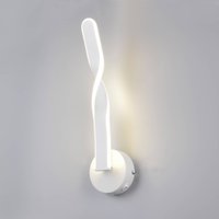 Reality Leuchten LED-vägglampa Ginko, vit matt, metall, höjd 45,5 cm