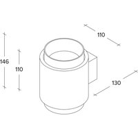 TECNICO by Sforzin Syme vägglampa, vit/svart, rund, Ø 11 cm, gips, GX53