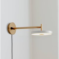 UMAGE LED-vägglampa Asteria Short, ljusgrå, 25 cm stickpropp