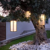 Les Jardins Tradition LED solar lantern made of teak Height 65 cm