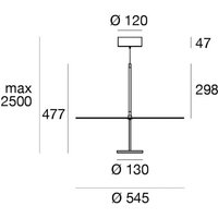 Linea Light LED-hänglampa Stilo_P, vit, Ø 55 cm, IP40