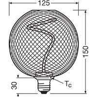 OSRAM Decor LED Spiral Filament Globe E27 3,5W black 818