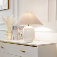 Lucande bordslampa Thalorin, höjd 47 cm, vit, keramik