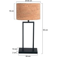 Steinhauer Bordslampa Stang, svart/brun, höjd 55 cm, kork