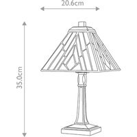 Elstead Alderley bordslampa, 20 cm x 20 cm, Tiffany-stil, brons