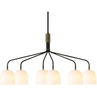 GUBI Lustre Howard à 6 lampes 134x73 cm gunmetal/blanc