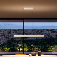 Linea Light LED-hänglampa Satori, längd 114,4 cm, vit, 2.700 K, aluminium