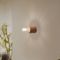 Envostar Peach Puff wall light, wooden cylinder