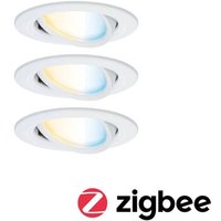 Paulmann Nova Coin Smart LED recessed spotlight, White, CCT, Set of 3, 8.4 cm