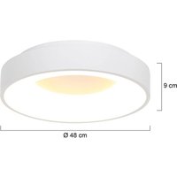 Steinhauer Ringlede LED-taklampa, 2.700 K, Ø 48 cm, vit, metall